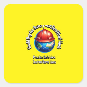 World Day for Safety and Health at Work Square Sticker