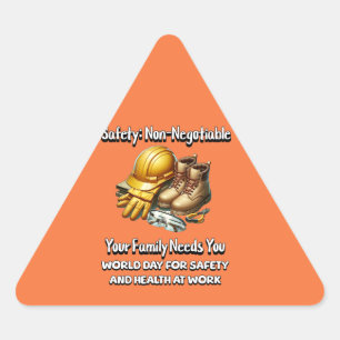 World Day for Safety and Health at Work Triangle Sticker