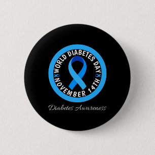 World Diabetes Day 2023 Type 1 Type 2 Diabetes Awa 6 Cm Round Badge