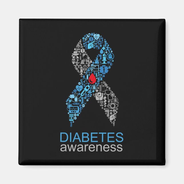 World Diabetes Day Diabetes Awareness Ribbon  Magnet (Front)