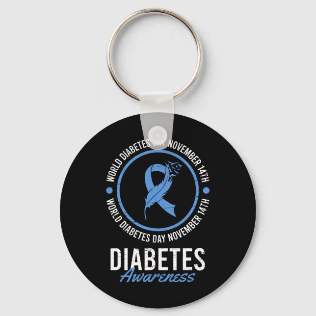 World Diabetes Day November Disease Awareness Insu Key Ring (Front)