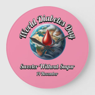 World Diabetes Day. Sweeter Without Sugar. Large Clock