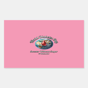 World Diabetes Day. Sweeter Without Sugar. Rectangular Sticker