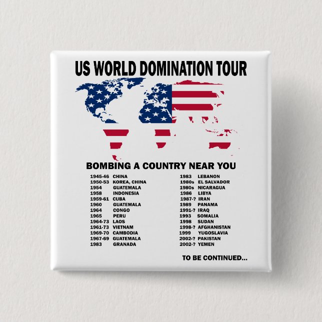World Domination Tour 15 Cm Square Badge (Front)