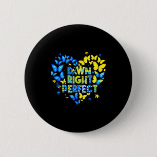 World down syndrome awareness butterfly down right 6 cm round badge