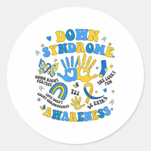 World Down Syndrome Awareness Day 321 Down Right P Classic Round Sticker