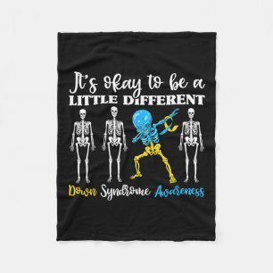 World Down Syndrome Awareness Day Dabbing Kid Skel Fleece Blanket