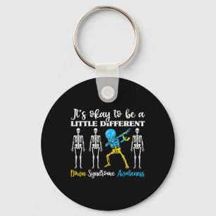 World Down Syndrome Awareness Day Dabbing Kid Skel Key Ring