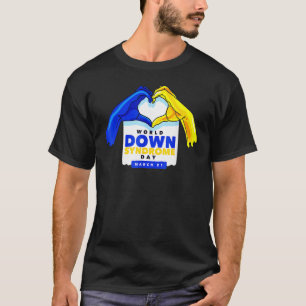 World Down Syndrome Awareness Day Love Blue Yellow T-Shirt