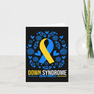 World Down Syndrome Awareness Day Ribbon Hearts T2 Card
