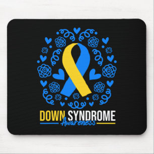 World Down Syndrome Awareness Day Ribbon Hearts T2 Mouse Mat