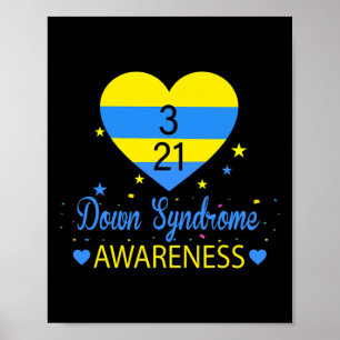 World Down Syndrome Awareness March 21 Yellow Blue Poster