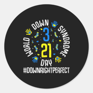 World down syndrome awareness support men women classic round sticker