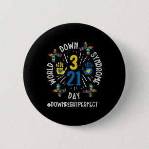 World Down Syndrome Day 321 Awareness Support Men 6 Cm Round Badge