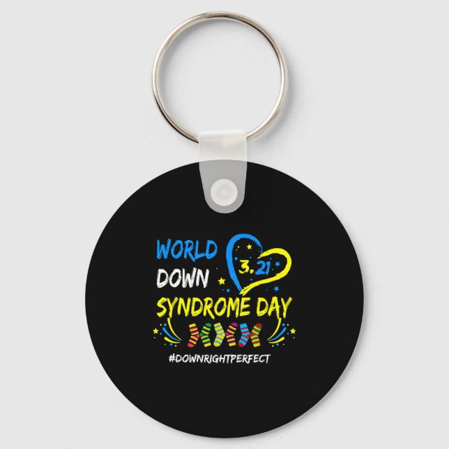 World down syndrome day 321 awareness support men key ring (Front)
