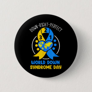 World Down Syndrome Day Awareness 321 T21 Down Rig 6 Cm Round Badge