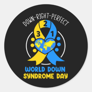 World Down Syndrome Day Awareness 321 T21 Down Rig Classic Round Sticker