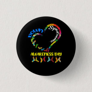 World Down Syndrome Day Awareness Socks 21 March R 3 Cm Round Badge