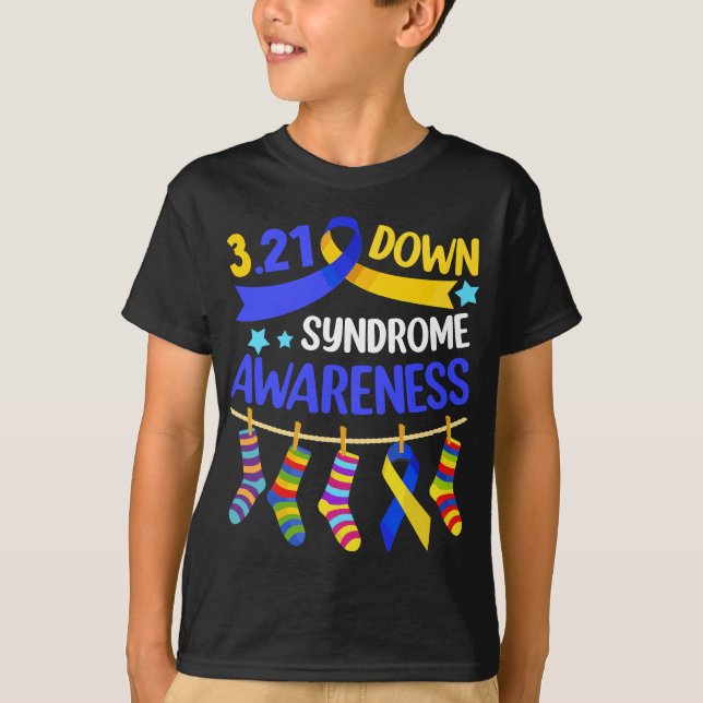 World Down Syndrome Day Awareness Socks 21 March   T-Shirt (Front)