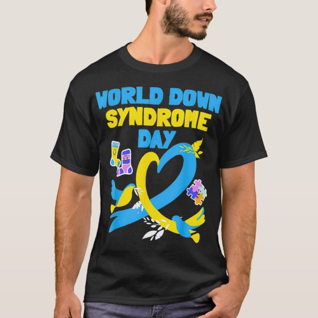 World Down Syndrome Day Awareness Socks 21 March  T-Shirt (Front)