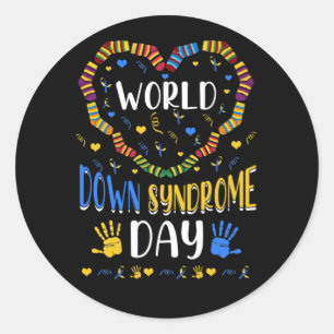 World Down Syndrome Day Awareness Socks Down Right Classic Round Sticker