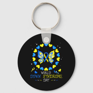 World Down Syndrome Day Awareness Socks Down Right Key Ring