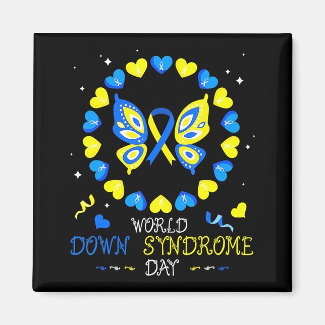 World Down Syndrome Day Awareness Socks Down Right Magnet (Front)