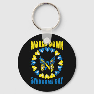 World Down Syndrome Day Butterfly Awareness Men Wo Key Ring