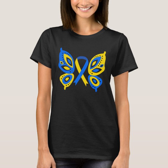 World Down Syndrome Day Butterfly T-Shirt (Front)