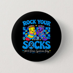 World Down Syndrome Day Rock Socks 321 Men Women 6 Cm Round Badge