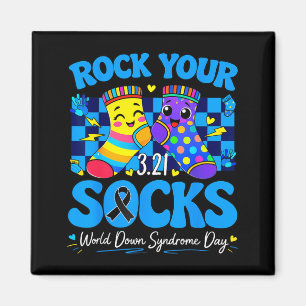 World Down Syndrome Day Rock Socks 321 Men Women Magnet