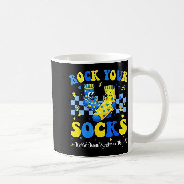 World Down Syndrome Day Rock Socks Awareness Coffee Mug (Right)