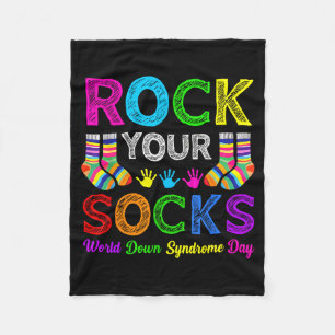 World down syndrome day rock socks awareness fleece blanket
