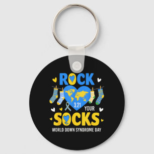 World Down Syndrome Day Rock Socks Awareness Key Ring
