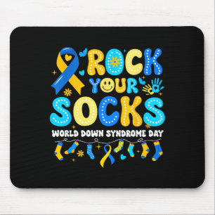 World down syndrome day rock socks awareness mouse mat