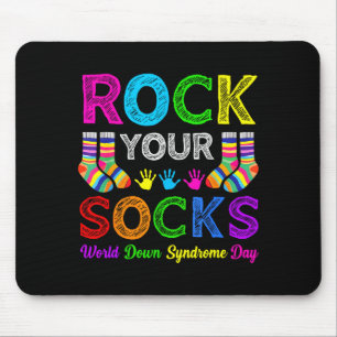 World down syndrome day rock socks awareness mouse mat