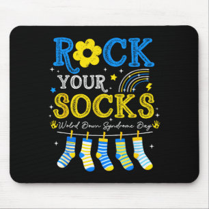 World down syndrome day rock socks awareness mouse mat
