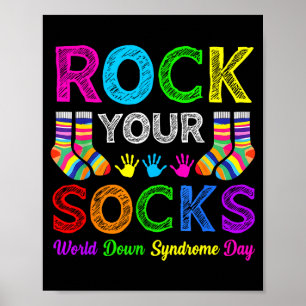 World down syndrome day rock socks awareness poster
