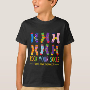 World down syndrome day rock socks awareness T-Shirt