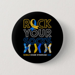 World Down Syndrome Day Rock Your Socks Awareness 6 Cm Round Badge