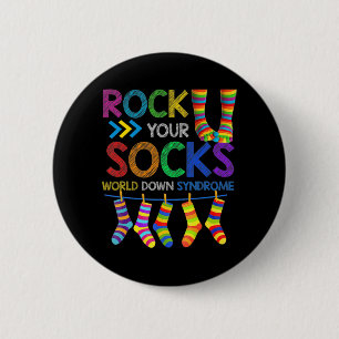 World Down Syndrome Day  Rock Your Socks Awareness 6 Cm Round Badge