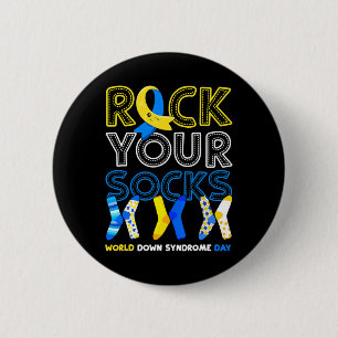 World Down Syndrome Day Rock Your Socks Awareness 6 Cm Round Badge