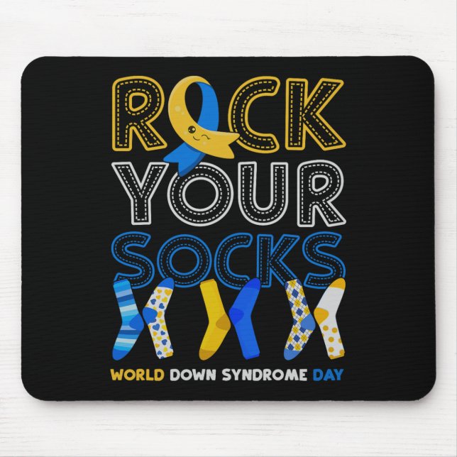 World Down Syndrome Day Rock Your Socks Awareness  Mouse Mat (Front)