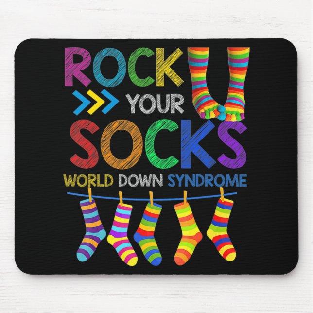 World Down Syndrome Day  Rock Your Socks Awareness Mouse Mat (Front)