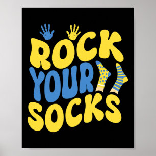 World Down Syndrome Day Rock Your Socks Groovy Poster