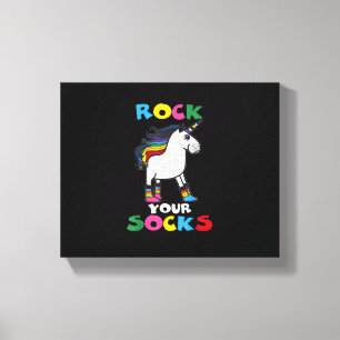 WORLD DOWN SYNDROME DAY Rock Your Socks Unicorn T- Canvas Print