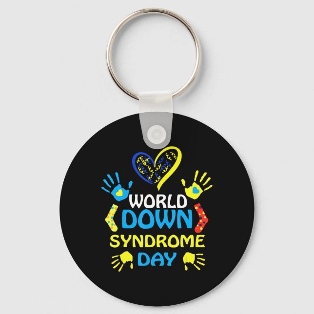 World Down Syndrome Day  Support and Awareness 3.2 Key Ring (Front)