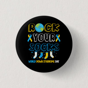 World Down Syndrome Day T Shirt Rock Your Socks Aw 3 Cm Round Badge