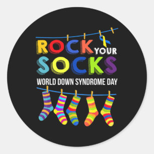 World Down Syndrome Day Your Socks Awareness Classic Round Sticker