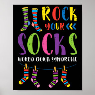 World Down Syndrome Rock Your Socks Awareness Men Poster